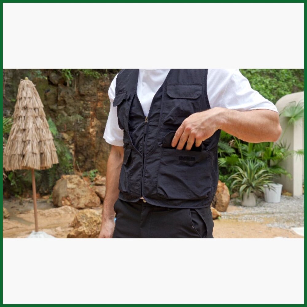 Lightweight Nylon Mesh Fishing Vest with Multi-Pockets, Zipper Front - Picture 7 of 7
